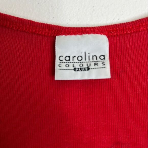 Carolina Colours Plus Red Bandana Print Long Sleeve Round Neck T Shirt Women 20W - Picture 7 of 13